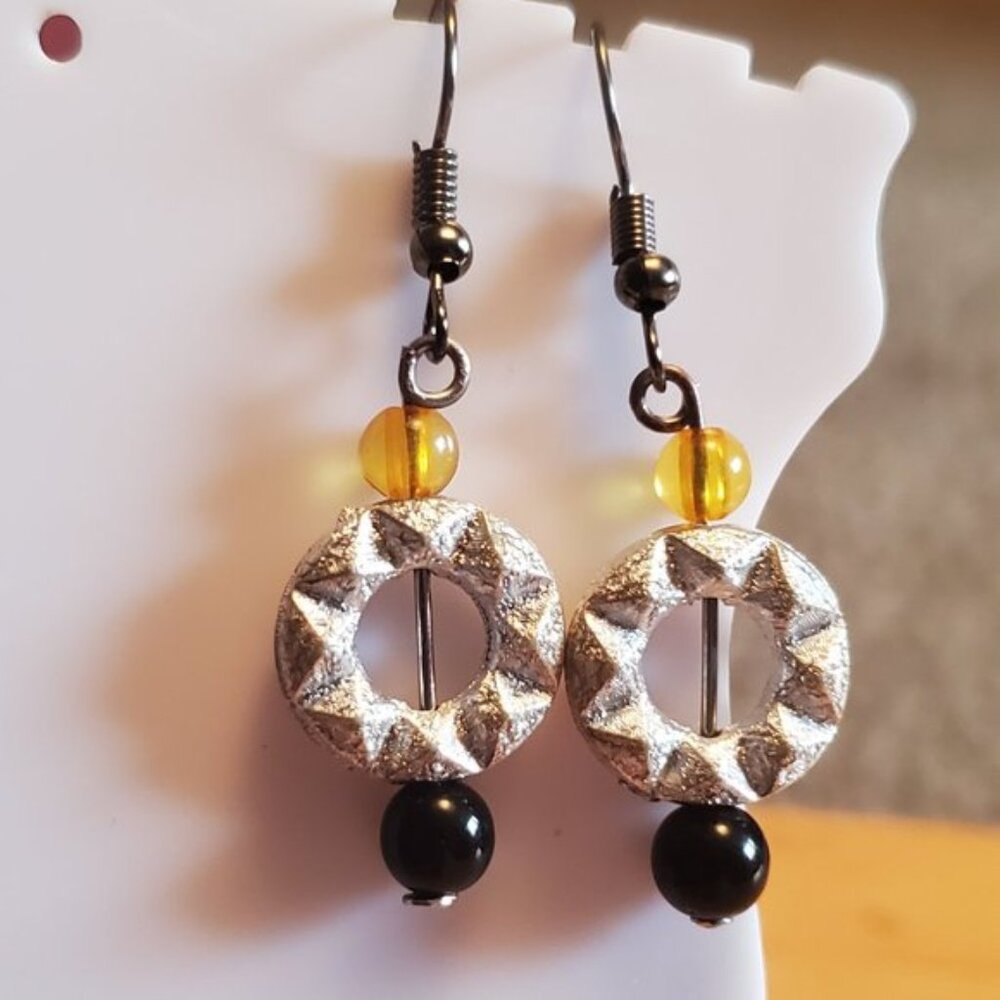 Handmade Plastic Circle Dangle Hook Earrings Style
